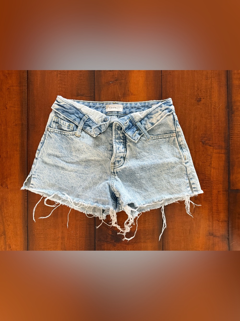PacSun Light Wash Distressed Denim Cutoff Shorts